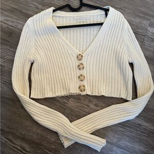 Urban Outfitters cream cropped cardigan